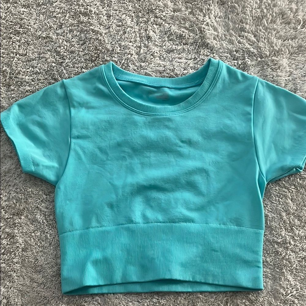 Aerie Blue Crop Top Casual Essential